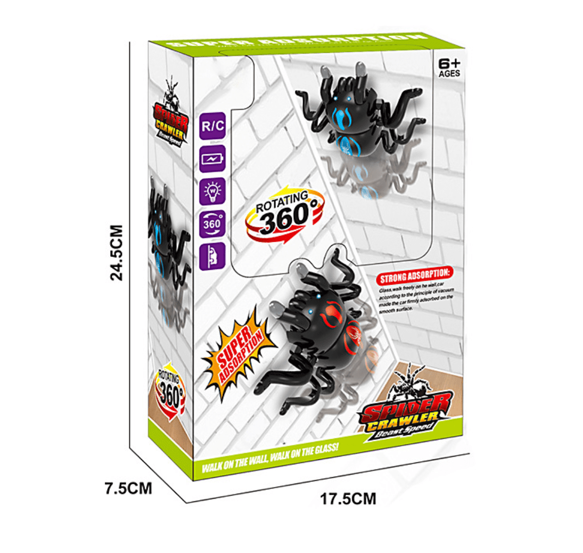 Remote Control Wall - Climbing Spider Toy, Infrared Sensing, 360 °     Rotation & Light Up