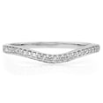 thumbnail image 2 of Dazzlingrock Collection 0.20 Carat (ctw) 14K Diamond Stackable Wedding Contour Band Guard Ring 1/5 CT, White Gold, Size 9, 2 of 3