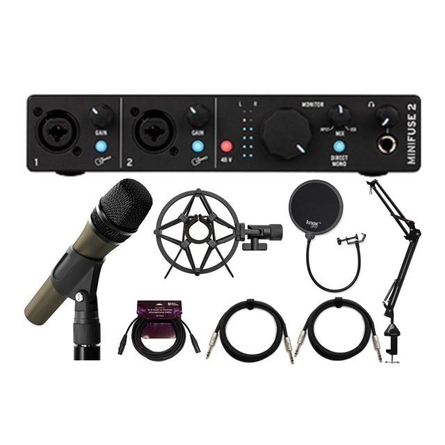 Paquete Arturia MiniFuse 2 USB-C Interfaz de Audio con Micrófono y Cables