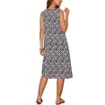 thumbnail image 3 of Vestido de verano sin mangas bohemio de estampado ikat para mujeres, vestido midi casual de día de la madre con bolsillos, negro M, 3 of 6