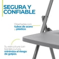 thumbnail image 3 of Silla Plegable Acero Tubular Calibre 18 VIVIANA Plástico Resistente C/ Patas Antiderrapante Multifuncional Onof, 3 of 6