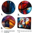 thumbnail image 3 of Designart "Rainbow Colored Cubist Forms I" Cubism Floater Framed Canvas Print, 3 of 7