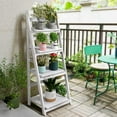 Fionafurn Wooden 4Tier Ladder Shelf Foldable Bookshelf Plant Stand