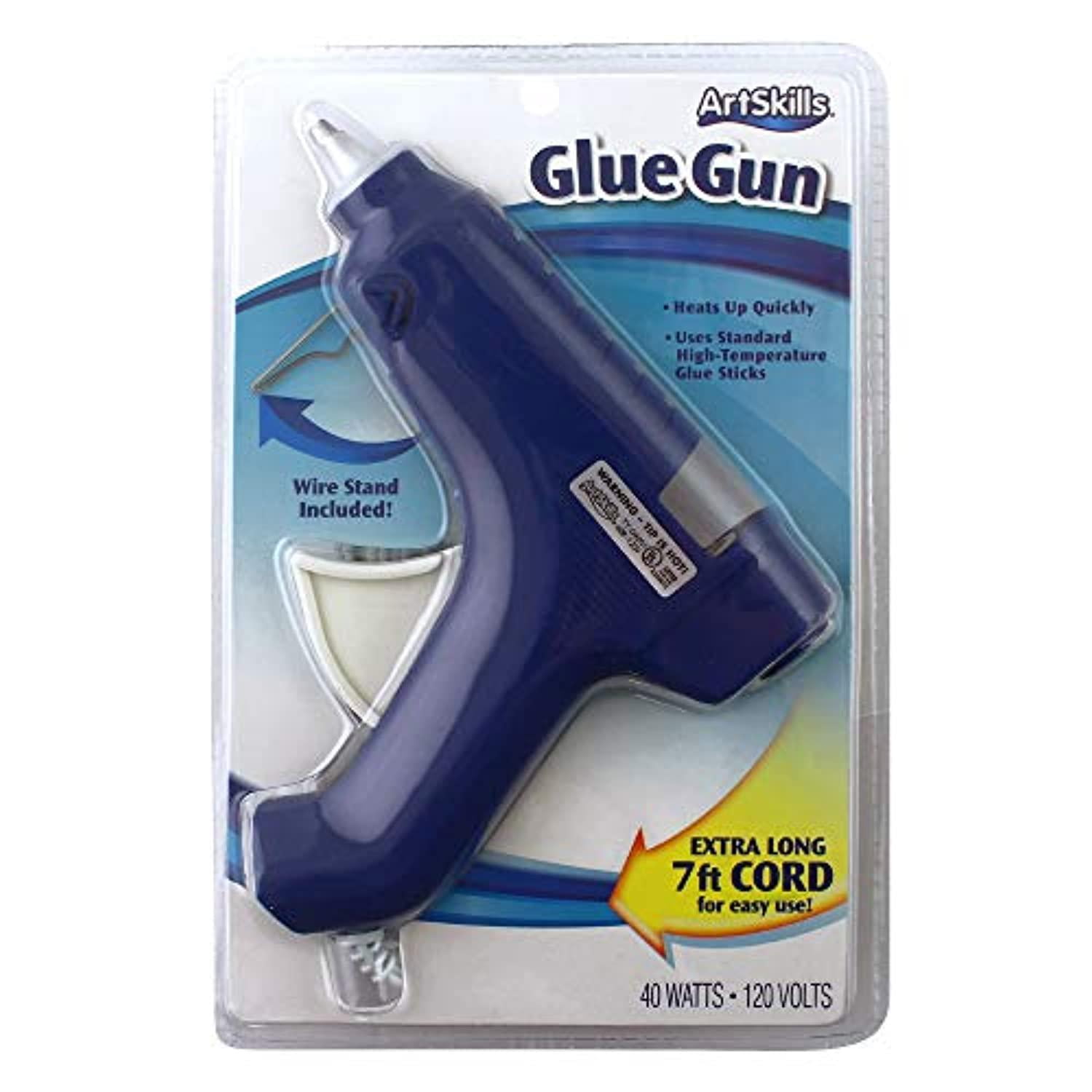 artskills high temperature hot glue gun, with extra long cord, blue