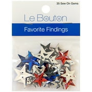 Favorite Findings Patriotic 13/16" Star Acrylic Gems, 35 Pieces