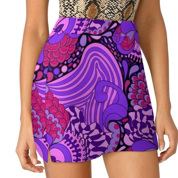 60S Hippie Psychedelic Pattern Women's skirt With Pocket Vintage Skirt Printing A Line Skirts Summer Clothes Abstract Bright