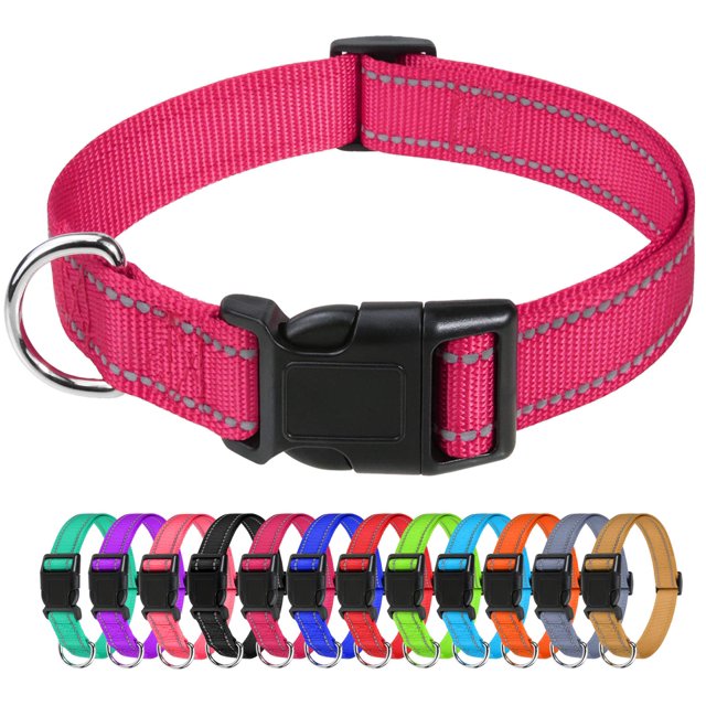 Collar de perro TagMe ajustable de nailon reflectante para perros medianos