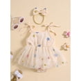 thumbnail image 2 of AIGUR Infant Girls Polyester Outfit, Tie-up Sleeveless Sequined Stars Romper Dress with Bow Hairband, 2 of 9