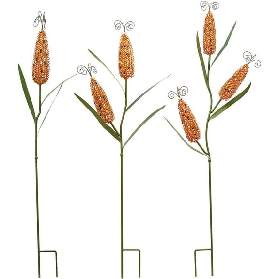 Metal Corn Garden Stake Fall Decor - Autumn Harvest Thanksgiving Outdoor Decoration