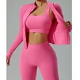 thumbnail image 4 of Timegard Workout Sets for Women Cropped Zip up Jackets Yoga Leggings Stretch Gym Athletic Running Outfits, 4 of 6