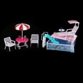 thumbnail image 1 of Juego de piscina Glam Pool con silla para tomar el sol, sombrilla de playa, tobogán, juguetes de baño para muñecas, juguete para niños de hasta 30 cm,, 1 of 10