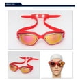 thumbnail image 2 of CSSAD Swim Goggles, Adult Swimming Goggles Anti Fog Anti UV No Leakage Wide View for Men Women Youth, Red, 2 of 4