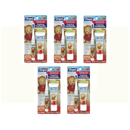 5 Pack - Orajel Daniel Tiger's Training Toothpaste Fruity Stripes 1.0oz Each