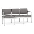 thumbnail image 1 of Lenox Steel Reception Waiting Room 3-Seat Sofa / Silver Steel / Light Gray, 1 of 5