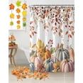 thumbnail image 5 of Thanksgiving Harvest Shower Curtains for Bathroom, Fruit Pumpkin Fall Leaves Farmhouse Waterproof Fabric Shower Curtain for Bathroom Bathtub Decoration, Machine Washable, 72"x72", 5 of 9