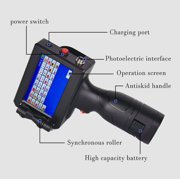 12.7mm Handheld Coding Machine, Multi-language System Portable, Barcode/QR Code Touch Screen Intelligent Inkjet