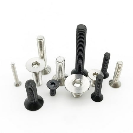 

10/50pcs M1.6 M2 M2.5 M3 M4 M5 M6 304 Stainless Steel Black grade 10.9 Hexagon Hex Socket Head Flat Countersunk Allen Bolt Screw