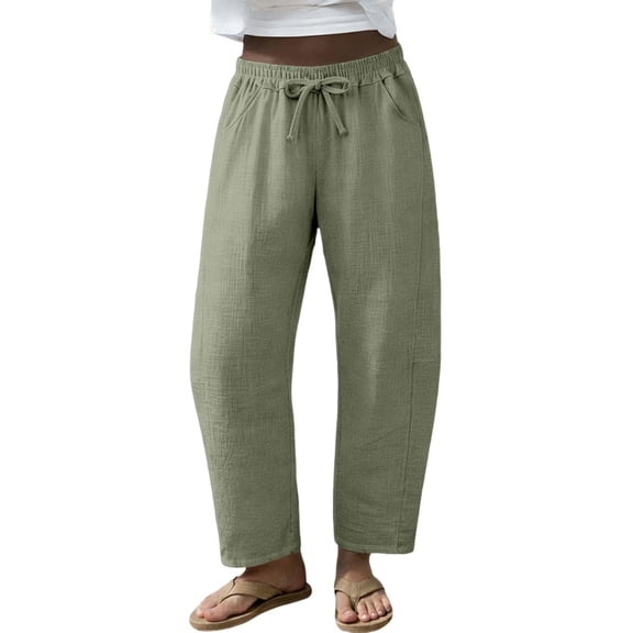Casual Pants for Women Barrel Sweatpants Women Baggy Barrel Pants Wide Leg Elastic Waisted Pants Casual Gym Trousers