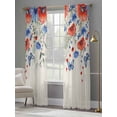 thumbnail image 4 of Red Blue Flowers Sheer Curtains 108 Inch Length 2 Panels Set Window Treatments, Spring Floral Farmhouse Botanical Rustic Rod Pocket Semi Curtains for Living Room/Bedroom/Kitchen Décor, 104"W x 108"L, 4 of 7
