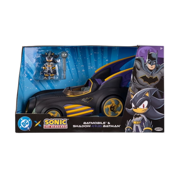 Sonic x DC Shadow as Batman 2.5 inch Scale Action Figure with Batmobile Vehicle