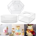 thumbnail image 1 of Fillable Cake Stand  Square Hexagon Heavy Duty Wedding Birthday Party Cake Display Cake Riser Tier Display Holder Square 15cm, 1 of 13