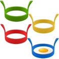 thumbnail image 1 of 4 Pack Silicone Egg Mold Rings Egg Rings 3.1 Inch Non Stick Egg Molds, 1 of 5