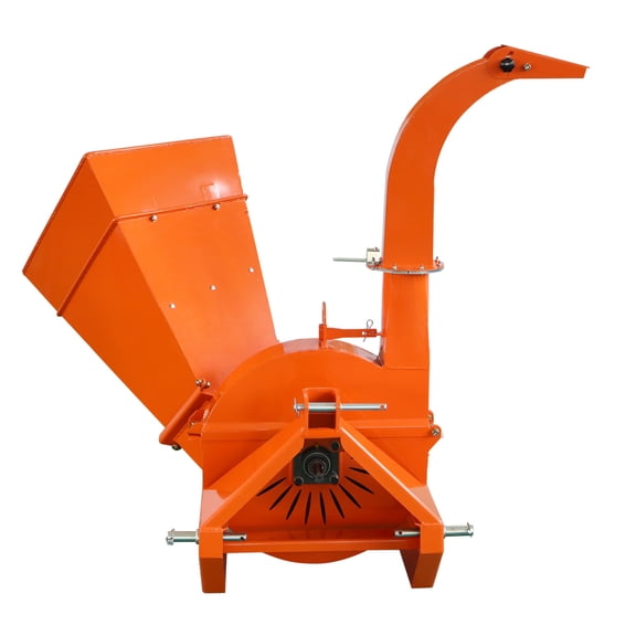 QEEKA BX42S 4-Inch Capacity PTO Wood Chipper,3-Point Tractor Attachment for Compact Tractors Under 45 HP,Orange