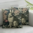 Blue and White Porcelain Pillow Covers Rabbit Pattern Farmhouse