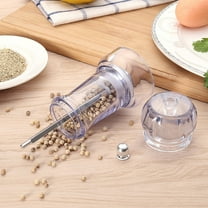 LEORX Pepper Mill Grinder Hand Crank 1Pack for Dining Transparent PP Plastic and Stainless Steel 5x5x12 5in