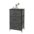 thumbnail image 3 of Dresser with 3 Fabric Drawers, SESSLIFE Storage Dresser for Bedroom Living Room Hallway, Steel Frame Night Stands with Wooden Tabletop, 3-Tier Dark Gray Nightstand Bedside Table End Table, X1295, 3 of 14