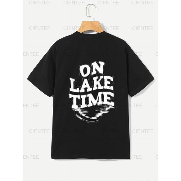 On Lake Time T-Shirt - Relaxed Lakeside Living Graphic Tee , For Men/Women,Up to 5XL