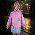 thumbnail image 4 of Puddle Play Kids Waterproof Rain Slicker Jacket, Pink Unicorn & Stars Design, Hooded with Snap Closure – Lightweight Girls Raincoat, Size 6-7 Years, 4 of 6