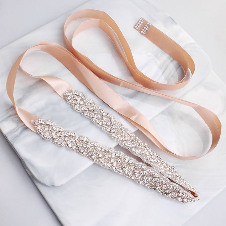 Fimkaul Womens Men Belt Fashion Wedding Bridal Crystal Rhinestone Bridesmaid Dress Sash For Accessories Dress Matching Belts