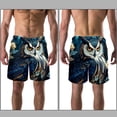 thumbnail image 3 of luoweisi Men's Beach Shorts Quick Dry Swim Trunks with Mesh Lining Cartoon Owl XL, 3 of 5