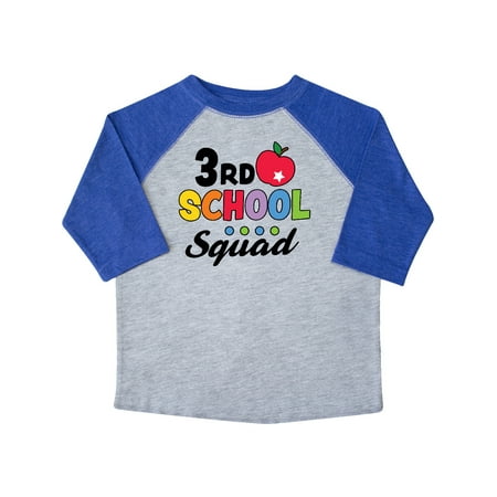 

Inktastic 3rd Grade School Squad with Apple and Star Gift Toddler Boy or Toddler Girl T-Shirt