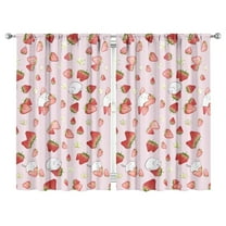 Nursery Curtains Boys Girls Kids Red Strawberry Fruits Print Pattern Window Drapes for Living Bedroom Playroom Room Decor Rod Pocket 52x84 Inch 2 Panels