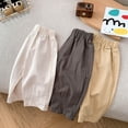 thumbnail image 4 of GiLiling Toddler Baby Boys and Girls Soft Denim Jeans Casual Pants Elastic Waist Long Trousers for Kids (Khaki, 3-4 Years), 4 of 5