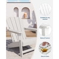 thumbnail image 4 of Garvee Modern HDPE Plastic Adirondack Chair – Oversized 380LB Poly Lumber, Weather-Resistant Fire Pit Chair, Outdoor Patio Chair with Wooden Texture for Garden, Backyard, Deck, Pool, Porch, White, 4 of 7