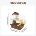 thumbnail image 3 of oshhni Small Animal Carrier Cage Hamster Cage for Dwarf Hamster Guinea Pig Hedgehog brown, 3 of 8