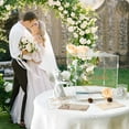 thumbnail image 4 of Acrylic Card Box Clear Wedding Box with Lock and Slot Sturdy Transparent Money Box Holder Decorative Gift Card Envelop Collection Box with Thank You Sign for Wedding Party (Gold), 4 of 10