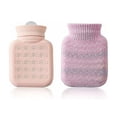 thumbnail image 1 of Small Hot Water Bottle, with Knitted Cover, Mini Silicone Hand Warmers, Microwaveable, Hot and Cold Therapy Water Bags, Suitable for Children and Adu, 1 of 5