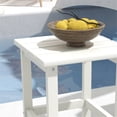 thumbnail image 4 of Adirondack Style White HDPE Patio End Table - Versatile 2-Tier Side Coffee Table for Porch, Balcony, Poolside - Weather-Resistant & Durable Outdoor Furniture, 15" x 15" x 18", 4 of 7