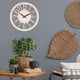 thumbnail image 4 of Reloj de pared retro de 12 pulgadas con textura de madera hueca, reloj de cuarzo, relojes de pared decorativos para Beige, 4 of 6