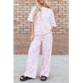 thumbnail image 3 of Women's Pink Leopard Two-Piece Set – Casual Summer Outfit for Everyday Wear, S, 3 of 5