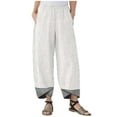 thumbnail image 2 of Pants for Women Elastic High Waisted Straight Leg Pants Solid Casual Comfy Cropped Lounge Trousers with Pockets, 2 of 3
