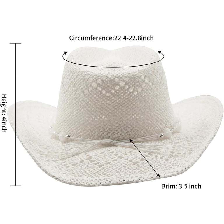 7547 Straw Cowboy Cowgirl Hat For Women With Beaded Trim And Shapeable Straw Cowboy Hat for Women with Beaded Trim and Shapeable  main image 3