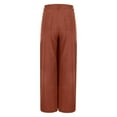 thumbnail image 5 of Pantalones palazzo de cintura alta para mujer - Pierna ancha, bolsillos - Informal/Mezcla de lino - Pantalones de moda - S-XXL, 5 of 5