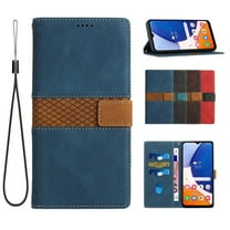 for Samsung Galaxy S23 Wallet Flip Cases Cover,[RFID Blocking][Card Holder/Cash Slots][Magnetic Clasp] Stand Retro Premium PU Leather Shockproof Folio Phone Case with Wrist Strap,Blue