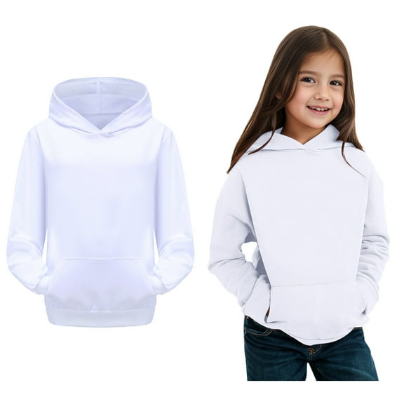 Hoodies for Girls Kids White Hoodies Casual Long Sleeve Classic Hoodie Winter Clothes r Clothes for Girls 10-11 Years Boys Girls Fashion