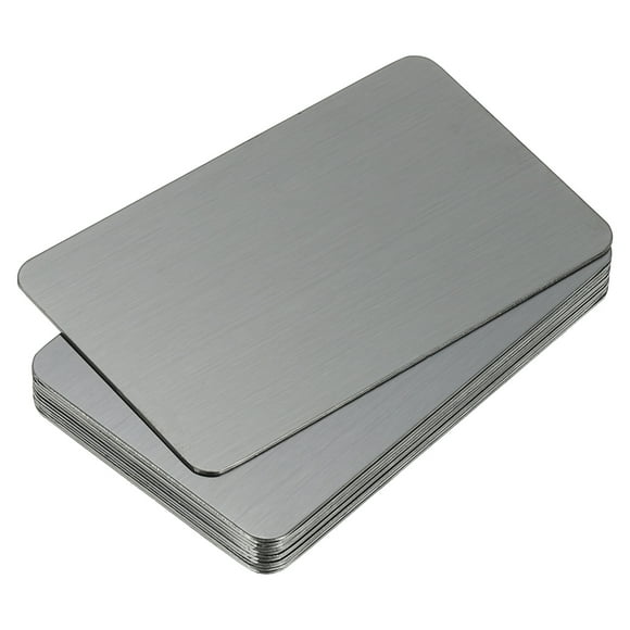 0.8mm Stainless Steel Metal Business Cards, 12 Pack Blank Name Card, Black